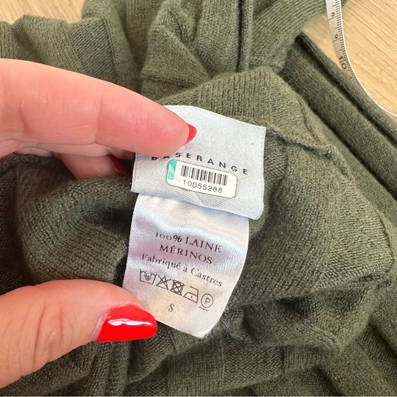 Baserange Adler Turtleneck Sweater Green Merino Wool Ribbed Forest Small Winter - Picture 12 of 13